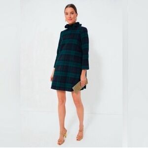 Tuckernuck Green & Navy Plaid Long-Sleeve Shift Dress